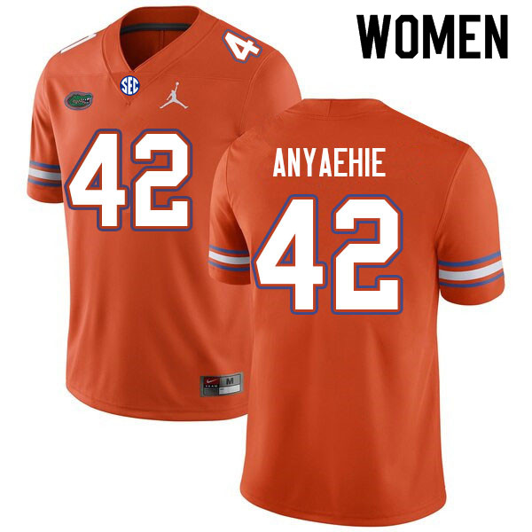 Women #42 Kenny Anyaehie Florida Gators College Football Jerseys Sale-Orange